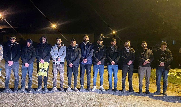 Edirne'de 11 kaçak göçmen ve 1 organizatör yakalandı